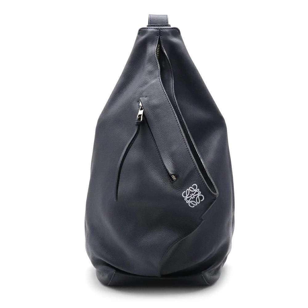 Loewe Anton Backpack Body Bag Shoulder Hobo Leather Navy Blue